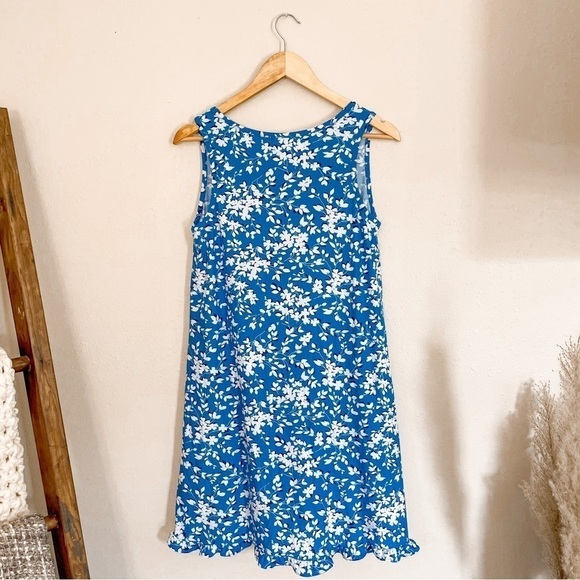 Draper James Sleeveless Ruffle Hem Blue & White dress, size S/M - Picture 2 of 16